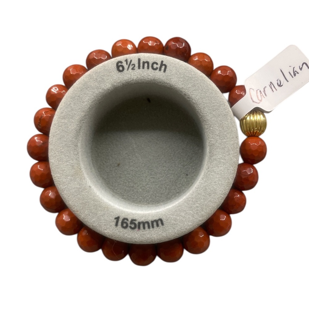 Orange Carnelian Faceted Gemstone Bracelet - Picture 2 of 7